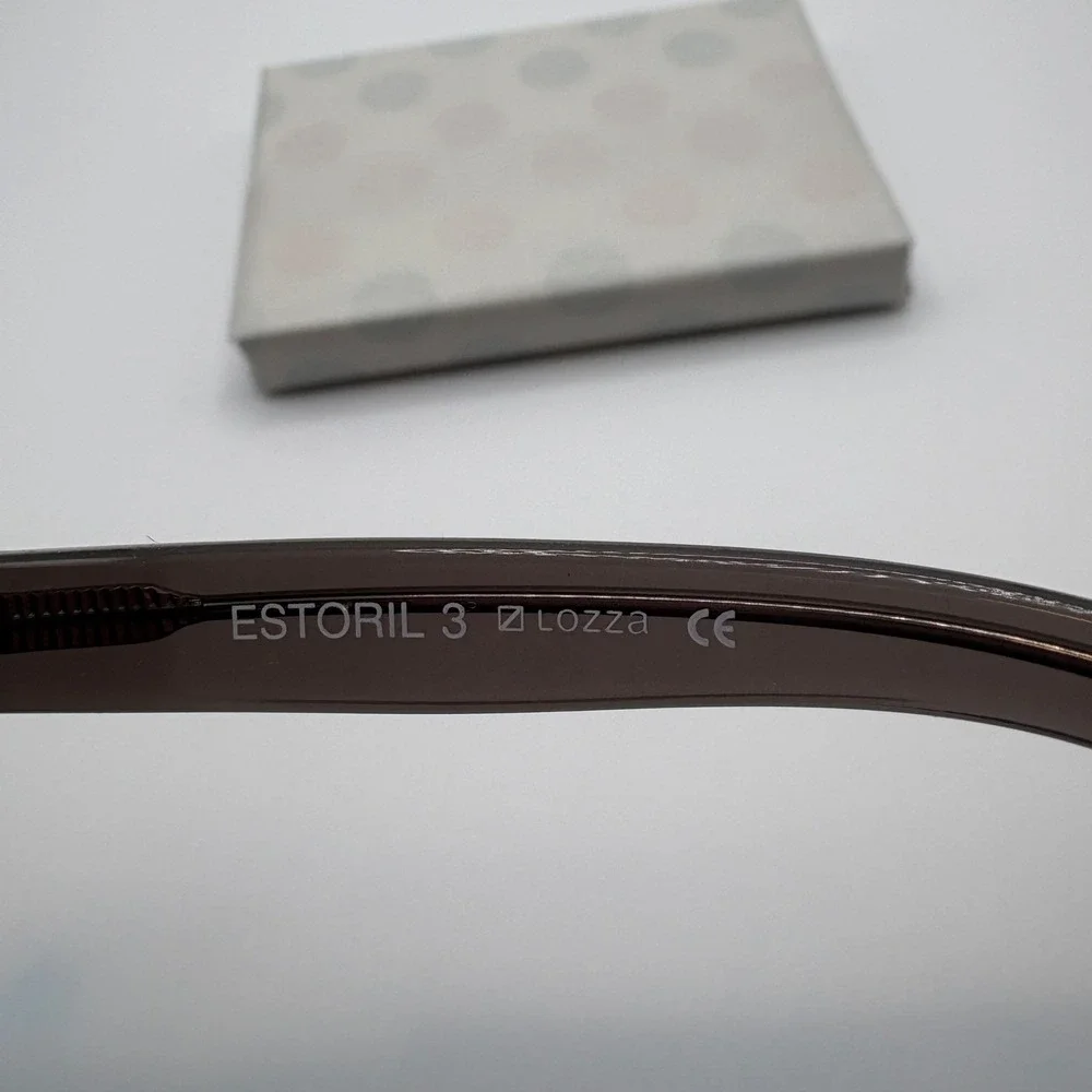 Lozza Estoril 3 1653/61/705 Vintage Charcoal Gray Oval Sunglasses Italian Made